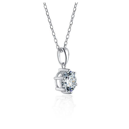 Simplest Luxury  925 Sterling Silver Moissanite Pendant Women Engagement Six Prongs Large Diamond Wedding Party Necklace